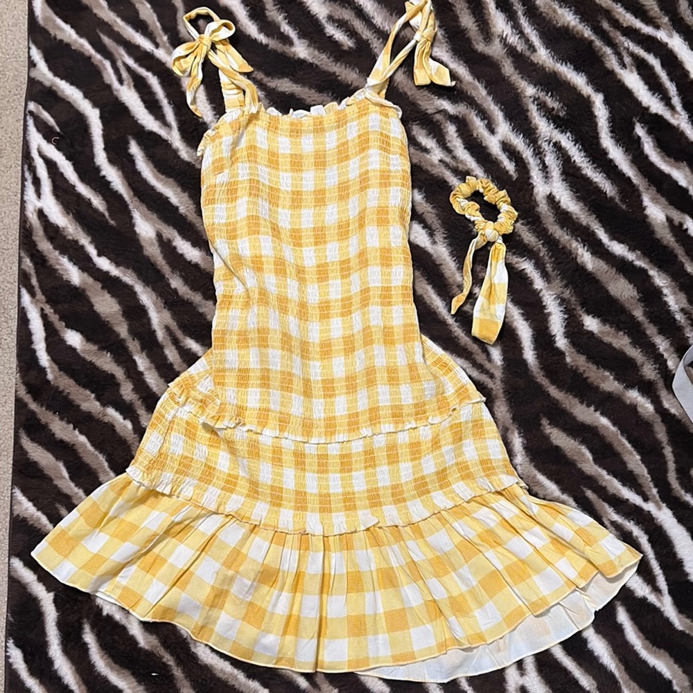 Sincerely Jules Yellow and Cream Gingham Dress
